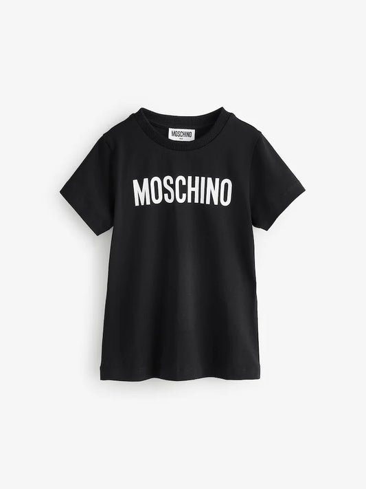 T-shirt Moschino noir à logo pour enfant.