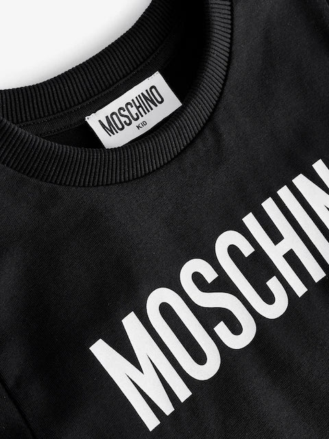 T-shirt Moschino noir à logo pour enfant.