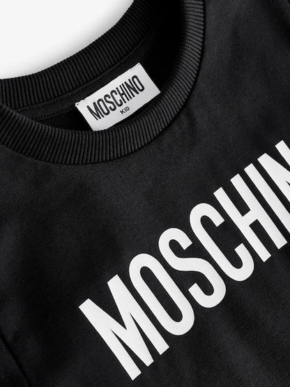 T-shirt Moschino noir à logo pour enfant.