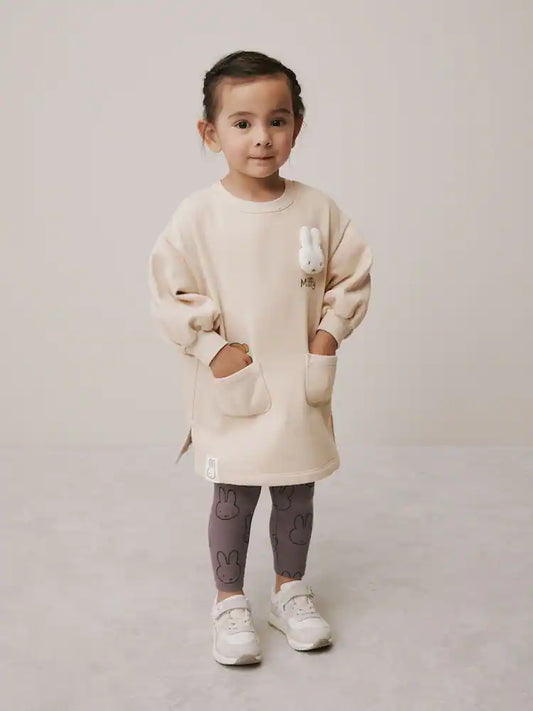 Ensemble bébé tunique beige et legging gris (3 mois - 7 ans)