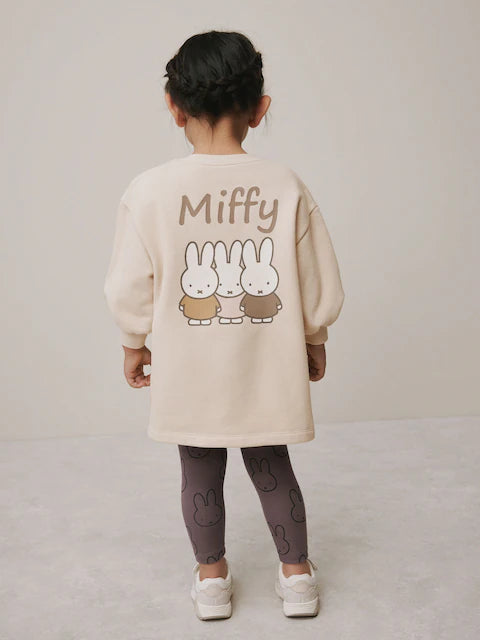 Ensemble bébé tunique beige et legging gris (3 mois - 7 ans)