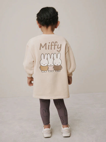 Ensemble bébé tunique beige et legging gris (3 mois - 7 ans)