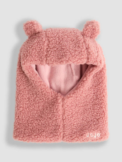 Cagoule polaire rose à oreilles pour bébé et enfant