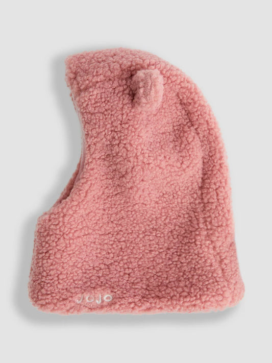 Cagoule polaire rose à oreilles pour bébé et enfant