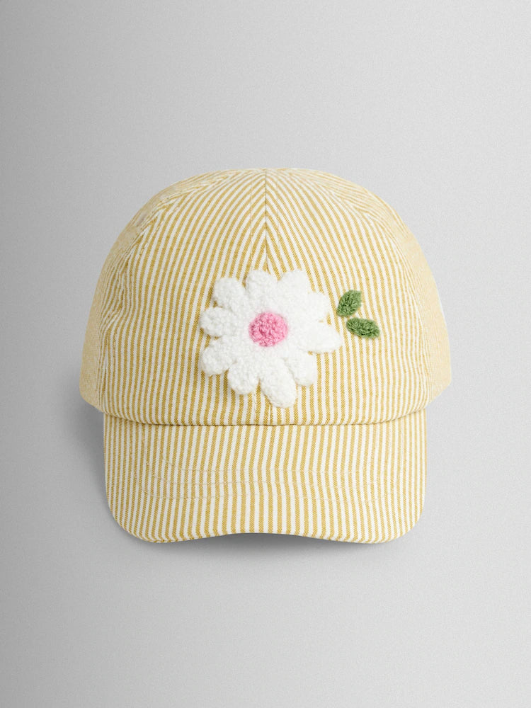 Casquette côtelée fleur pour enfant