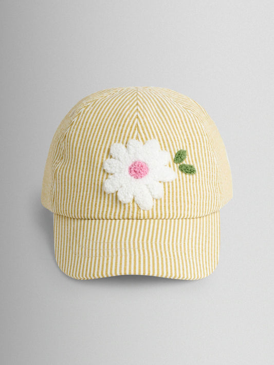 Casquette côtelée fleur pour enfant