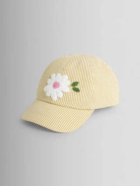 Casquette côtelée fleur pour enfant