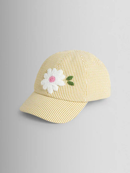 Casquette côtelée fleur pour enfant
