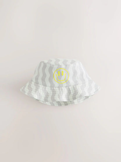 Lot de 2 chapeaux réversibles smiley pour enfant (3 mois-13 ans)