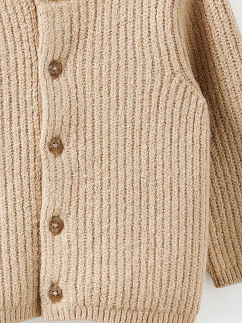 Cardigan bébé en maille côtelée – Gilet boutonné doux et confortable