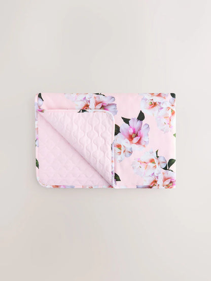 Couverture bébé réversible motif floral