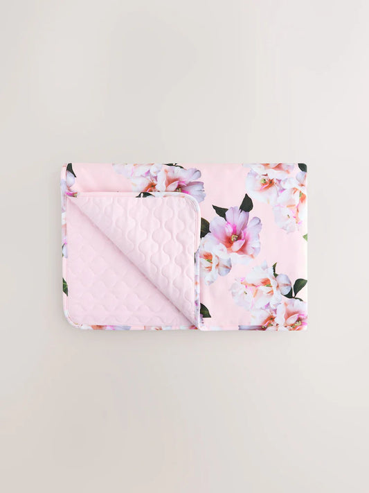 Couverture bébé réversible motif floral