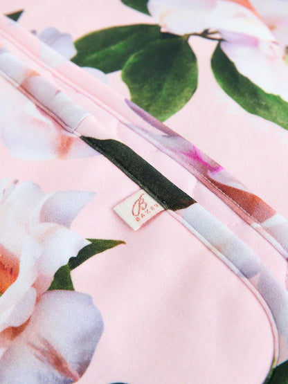 Couverture bébé réversible motif floral
