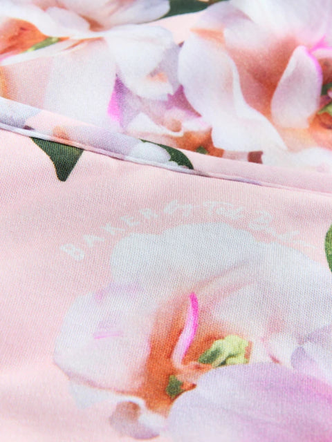 Couverture bébé réversible motif floral