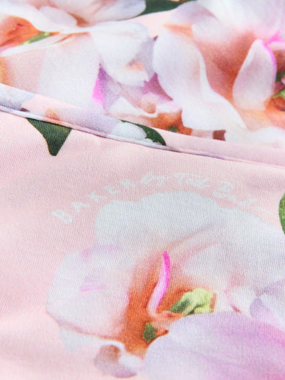 Couverture bébé réversible motif floral
