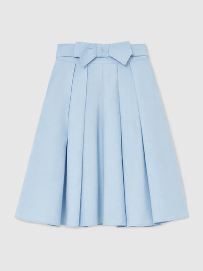 Jupe plissée bleu ciel mi-longue pour fille