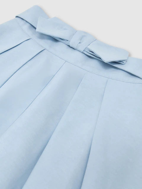 Jupe plissée bleu ciel mi-longue pour fille