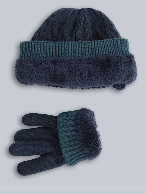 Ensemble bonnet et gants doublés pour enfant
