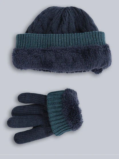 Ensemble bonnet et gants doublés pour enfant