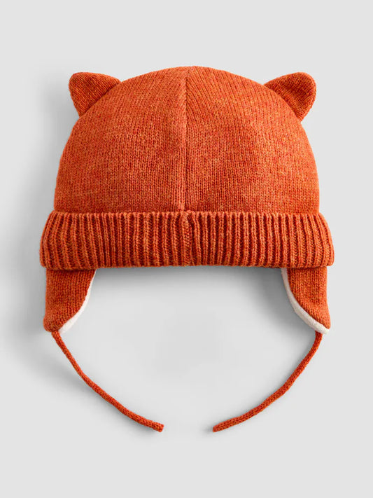 Bonnet renard en maille pour bébé