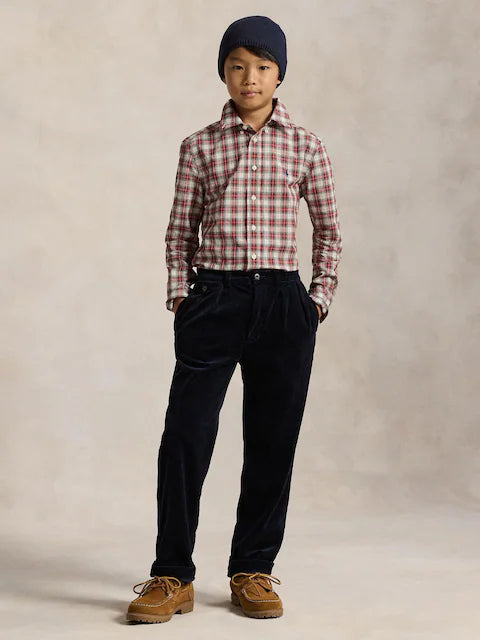 Chemise à carreaux rouge et bleu pour garçon