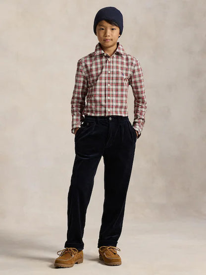 Chemise à carreaux rouge et bleu pour garçon