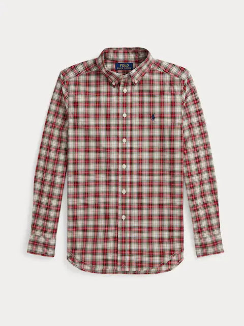 Chemise à carreaux rouge et bleu pour garçon