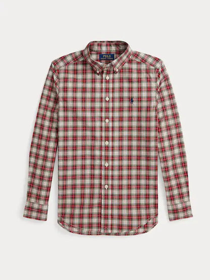 Chemise à carreaux rouge et bleu pour garçon