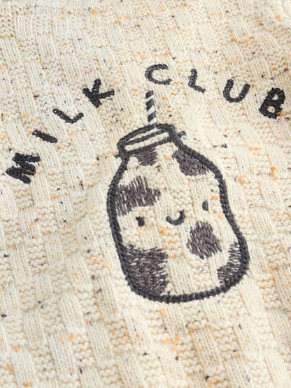 Gilet bébé en maille torsadée Milk club écru