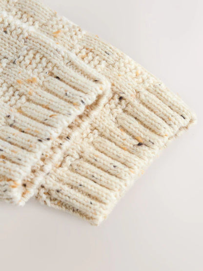 Gilet bébé en maille torsadée Milk club écru