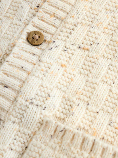 Gilet bébé en maille torsadée Milk club écru
