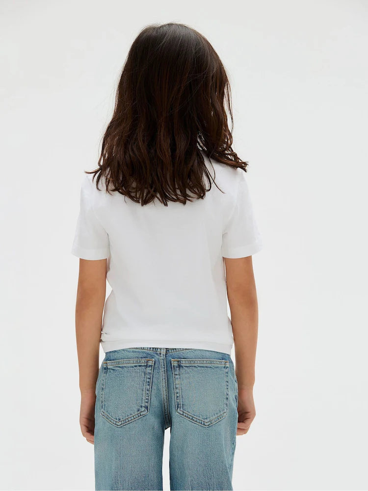 T-shirt Calvin Klein blanc à manches courtes pour enfant