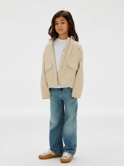 T-shirt Calvin Klein blanc à manches courtes pour enfant