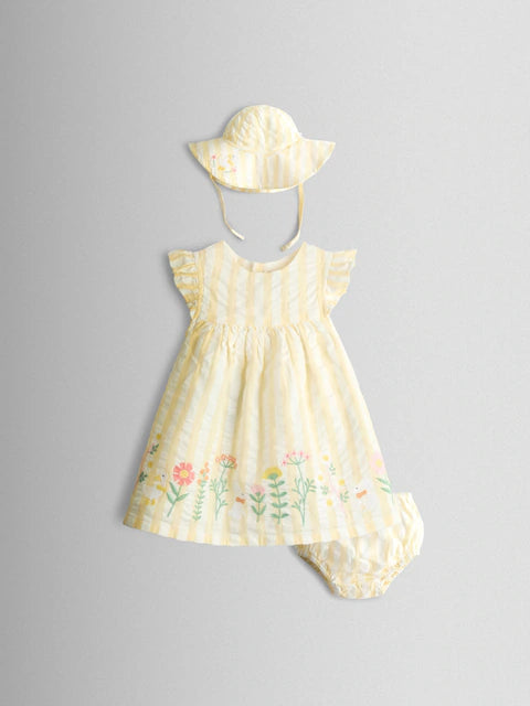 Robe bébé écrue à broderies florales