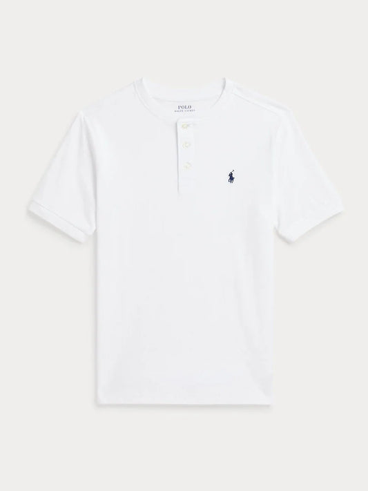 T-shirt polo blanc à manches courtes pour enfant