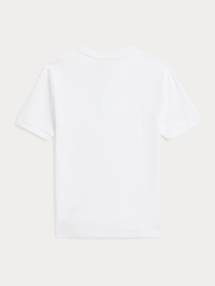 T-shirt polo blanc à manches courtes pour enfant