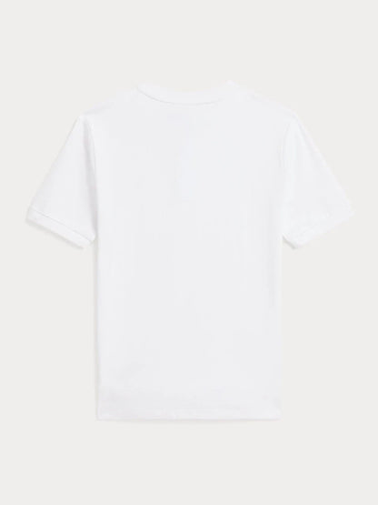 T-shirt polo blanc à manches courtes pour enfant