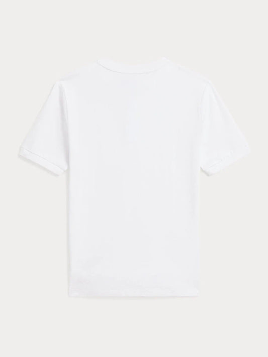 T-shirt polo blanc à manches courtes pour enfant