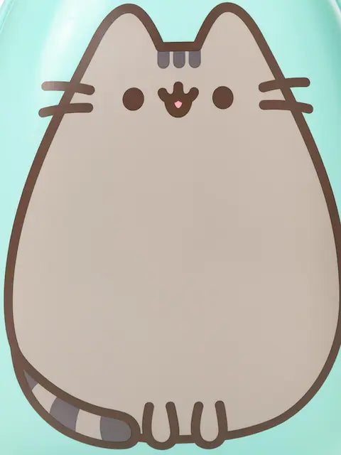 Valise cabine enfant à roulettes motif chat kawaii vert menthe