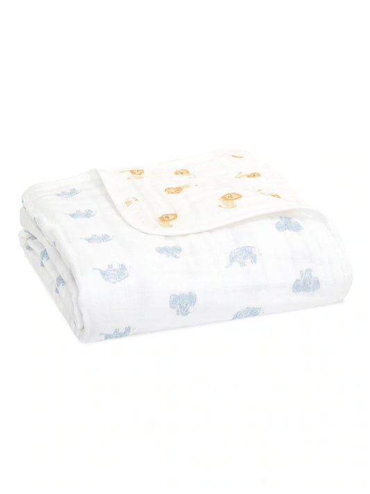 Couverture bébé réversible – Motifs nuages et soleil