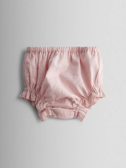 Ensemble bébé robe rose, culotte et chapeau à motif fraises