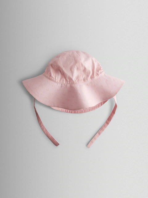 Ensemble bébé robe rose, culotte et chapeau à motif fraises