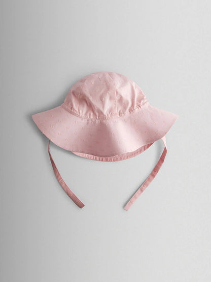 Ensemble bébé robe rose, culotte et chapeau à motif fraises