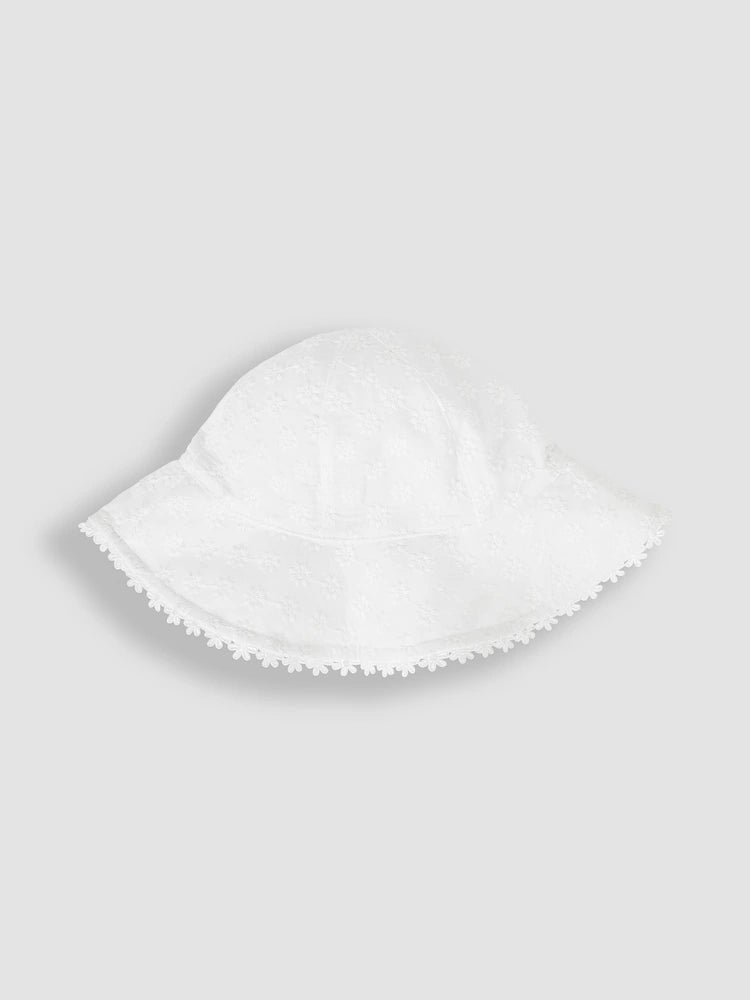 Chapeau de soleil uni à bord ondulé pour bébé