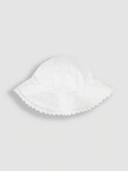 Chapeau de soleil uni à bord ondulé pour bébé