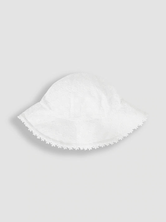 Chapeau de soleil uni à bord ondulé pour bébé