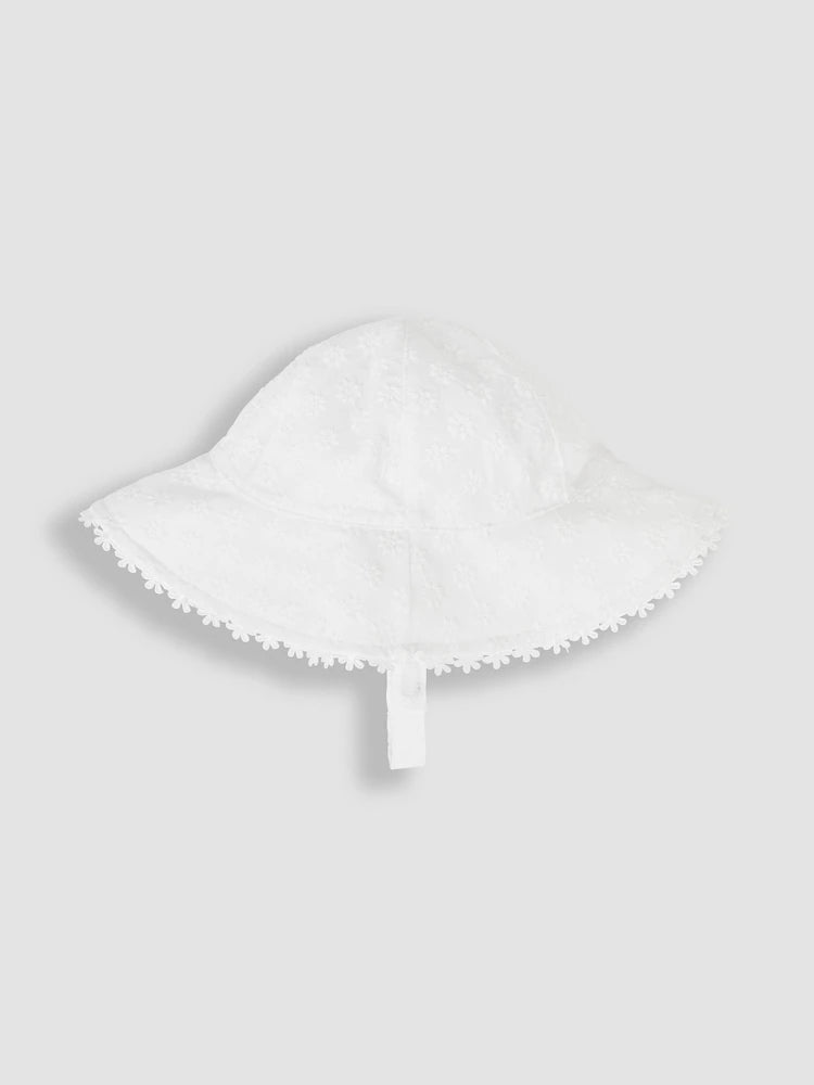 Chapeau de soleil uni à bord ondulé pour bébé