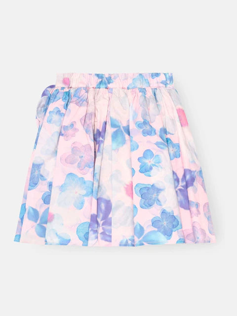 Robe fleurie bleu pastel à manches longues pour fille
