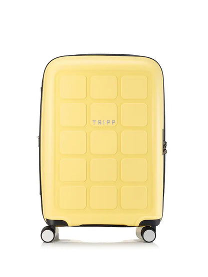 Valise rigide moyenne jaune pastel 65 cm en polypropylène