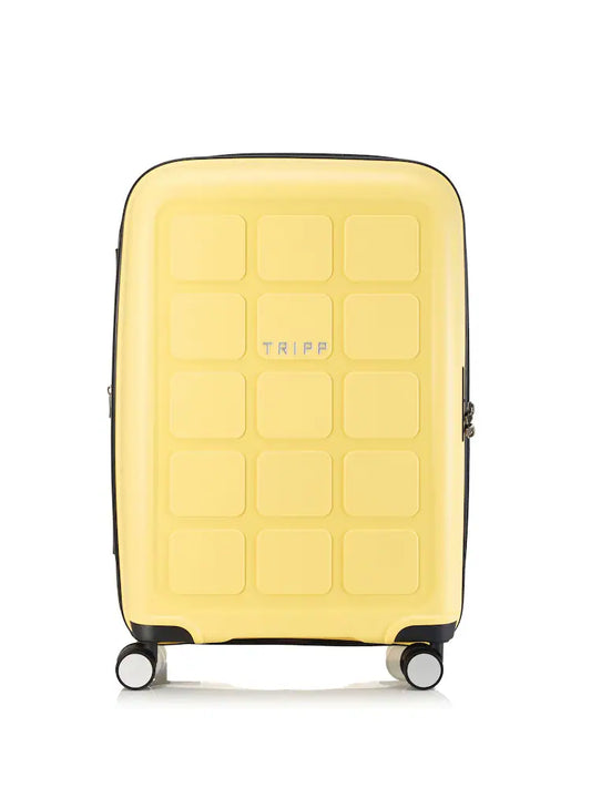 Valise rigide moyenne jaune pastel 65 cm en polypropylène